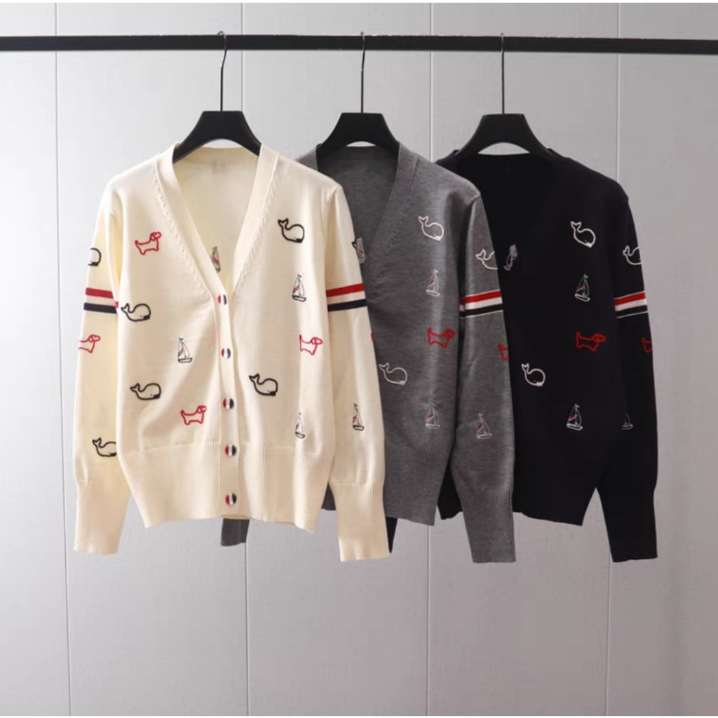 Áo Cardigan Động Vật ❤ Áo Khoác Len Tăm Cổ V Dày Dặn Dáng Rộng Nam Nữ NVA537