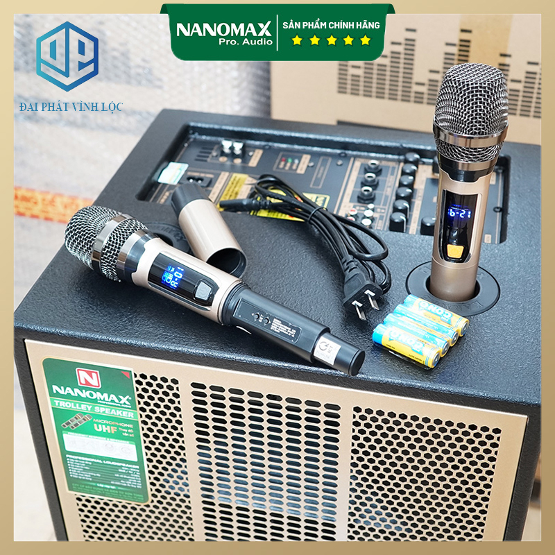Loa Kéo Nanomax SK-12X1 Bass 30cm 380w Karaoke Bluetooth Tặng Kèm 2 micro UHF chống hú cao cấp