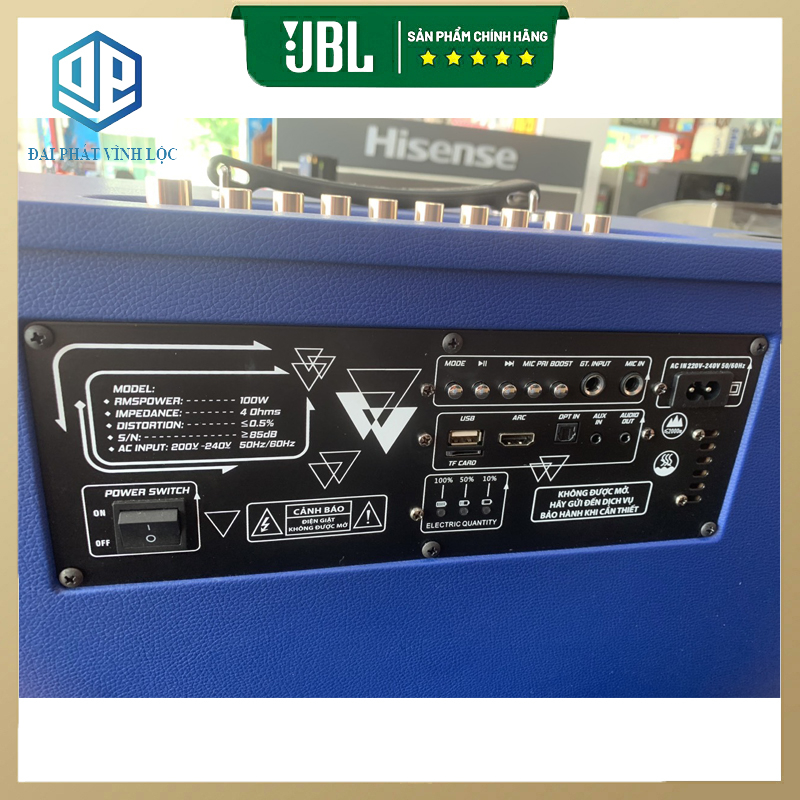 Loa karaoke xách tay JBL K-20 Loa 2 đường tiếng, 2 bass 20cm 2 Micro UHF công suất 500W JN10