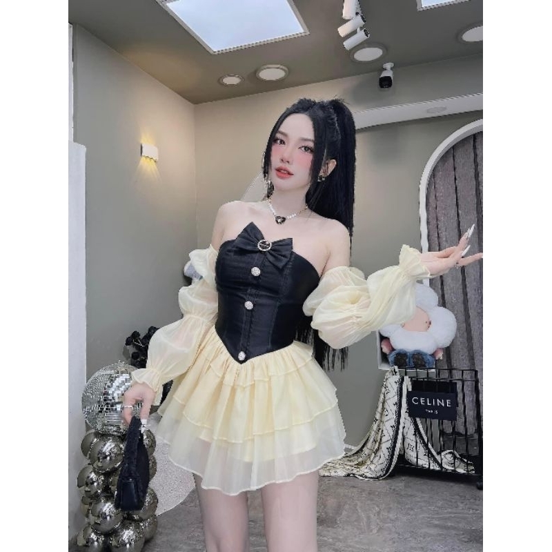 Váy đầm 2 dây nữ ngắn đan lưng rút dây 1 bên sang chảnh có mút ôm body màu đỏ đen chất nhung mềm phong cách alohashop91