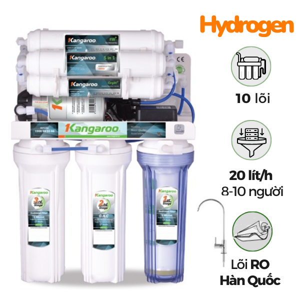 Máy lọc nước Hydrogen Kangaroo RO 10 lõi KG100HG - không vỏ