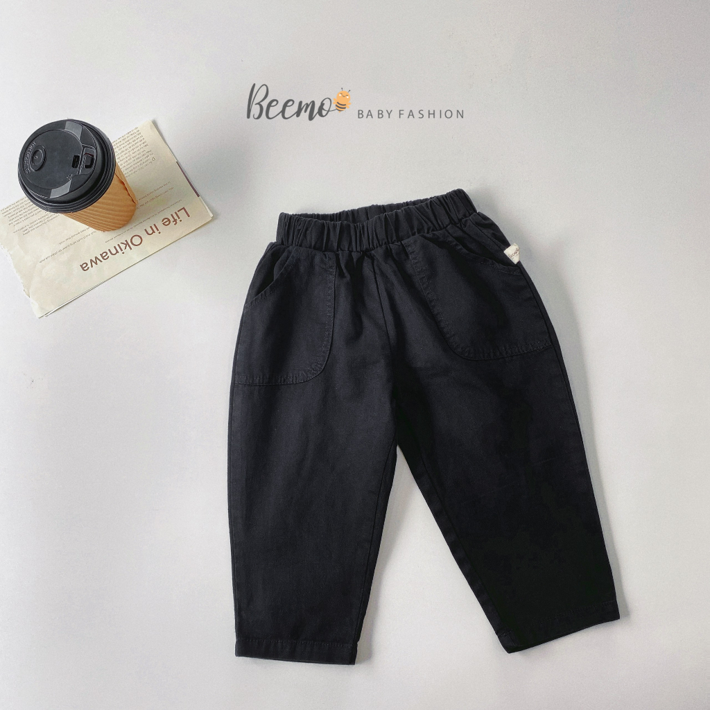 Bộ sơ mi trắng quần kaki bé trai, set áo sơ mi quần thô hàng thiết kế Beemo