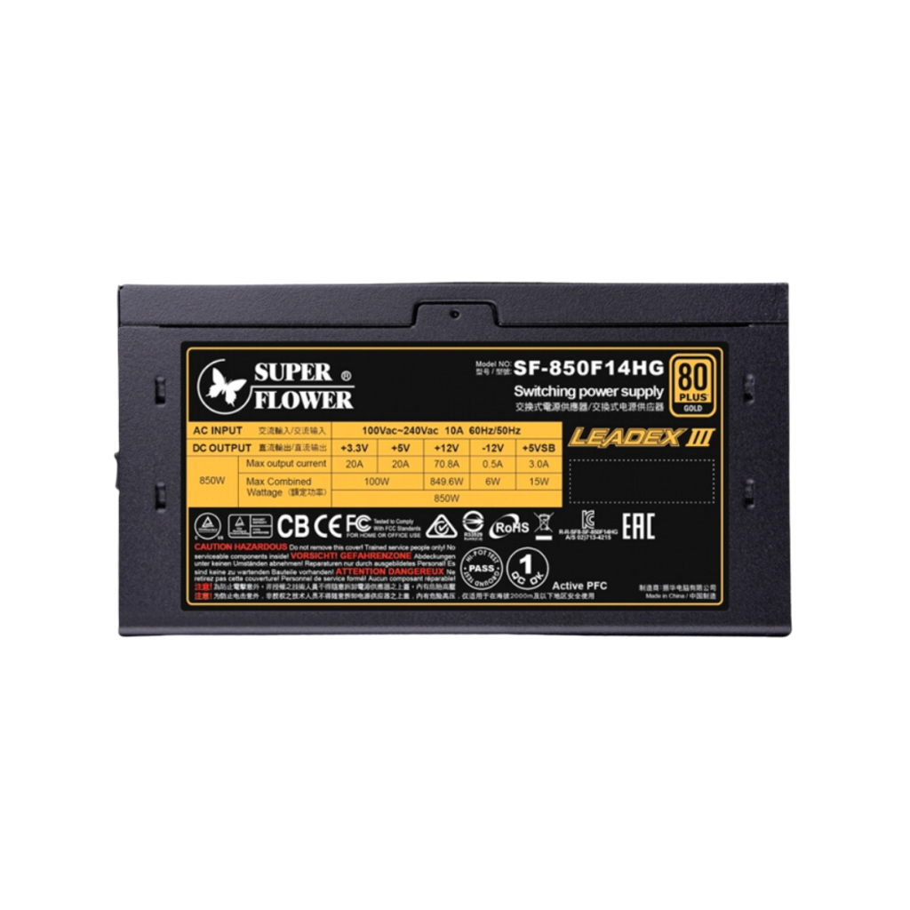 Nguồn Máy Tính Super Flower Leadex III Gold 850W  - Hàng Chính Hãng