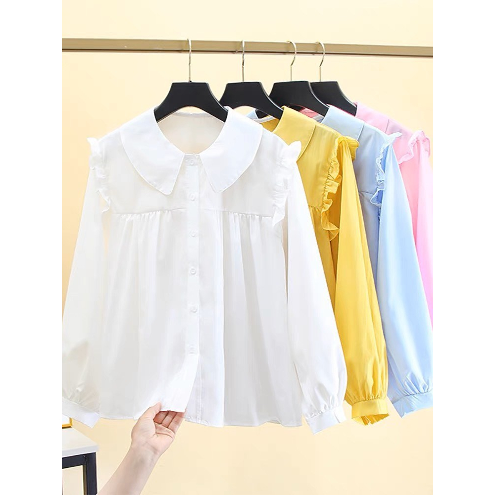 Áo sơ mi cổ sen dài tay thời trang trẻ em BEESHOP D24044