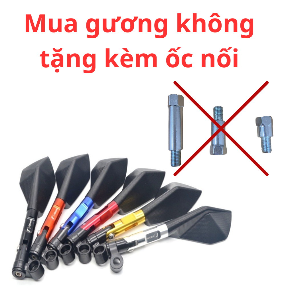 Gương 5 cạnh rizoma xoay gập 360 độ gắn xe máy như wave, sirius, exciter, winner, lead mặt gương chống chói