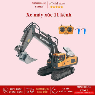 Máy xúc điều khiển từ xa 11 kênh, 2.4G 1:20, Đồ chơi máy xúc điều khiển từ xa cho bé