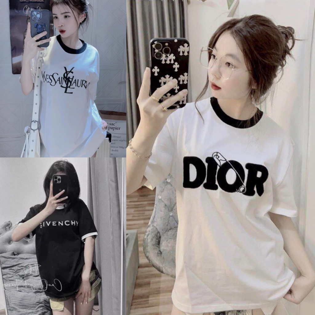 Áo thun tay lỡ unisex phối cổ lé in chữ MOSSSHOP - Áo phông nam nữ phong cách hàn quốc ulzzang form rộng 65kg