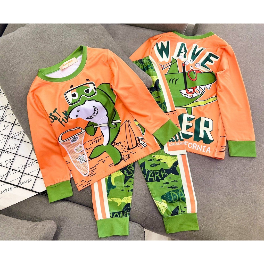 Bộ Tay dài quần dài Thun lạnh 3D loại 1 Ann's Kids siêu nhân cho bé trai size đại từ 23-42kg-Đồ bộ cho bé-Pikakids