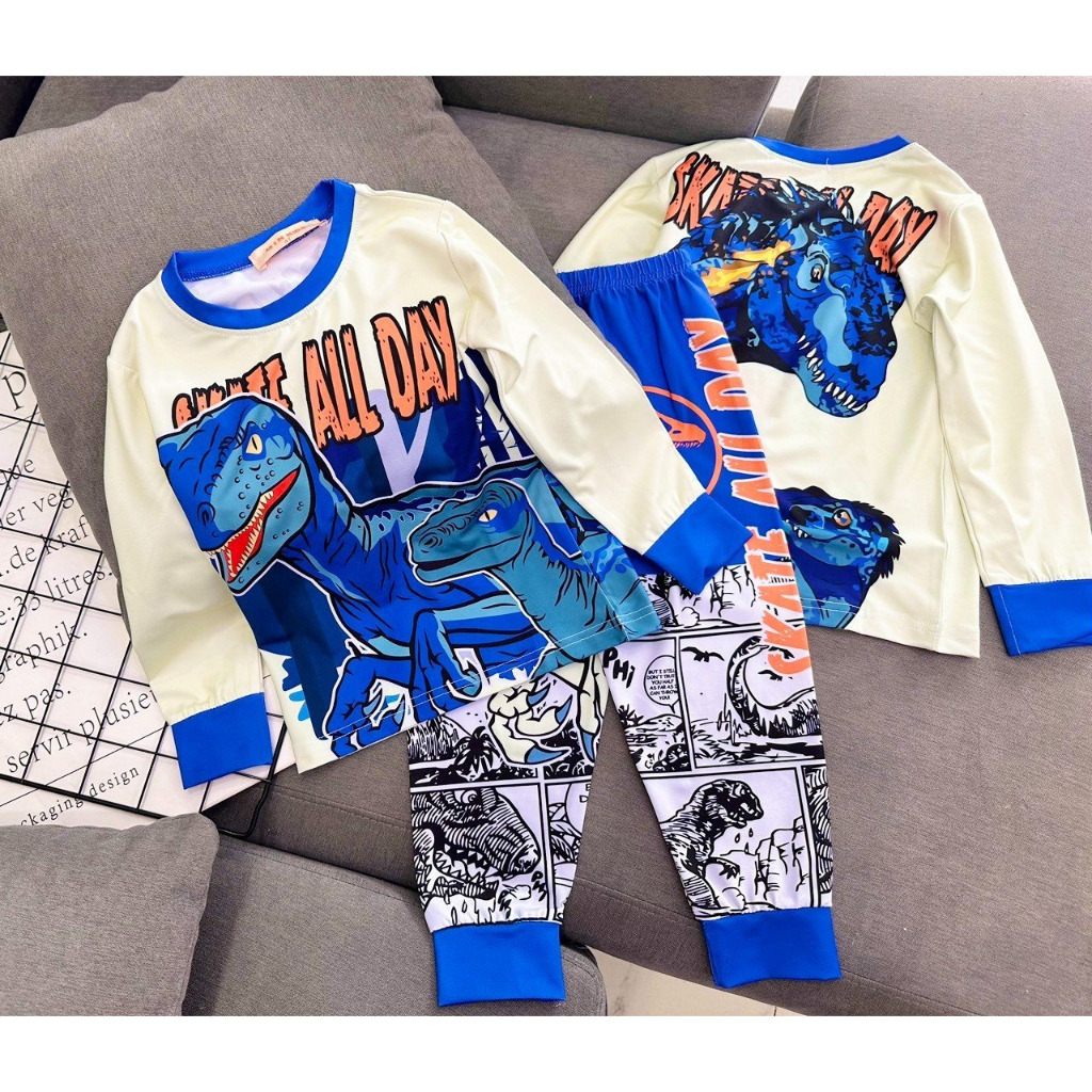 Bộ Tay dài quần dài Thun lạnh 3D loại 1 Ann's Kids siêu nhân cho bé trai size đại từ 23-42kg-Đồ bộ cho bé-Pikakids