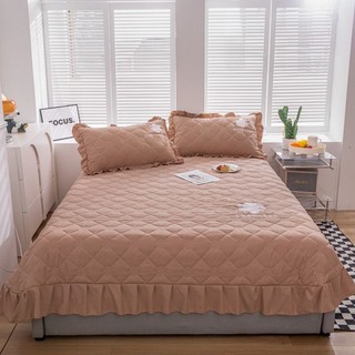 Sét ga gối cotton đũi trần bông phủ bèo hoa trà đặc sắc