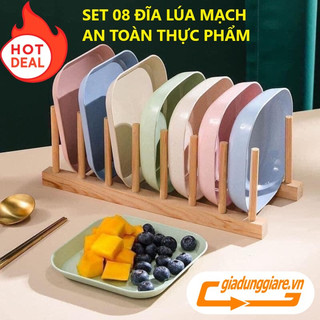 Bộ 08 Đĩa lúa mạch an toàn sức khỏe với 2 kiểu dĩa đựng thực phẩm đồ ăn hoa quả tiện lợi - giadunggiare.vn
