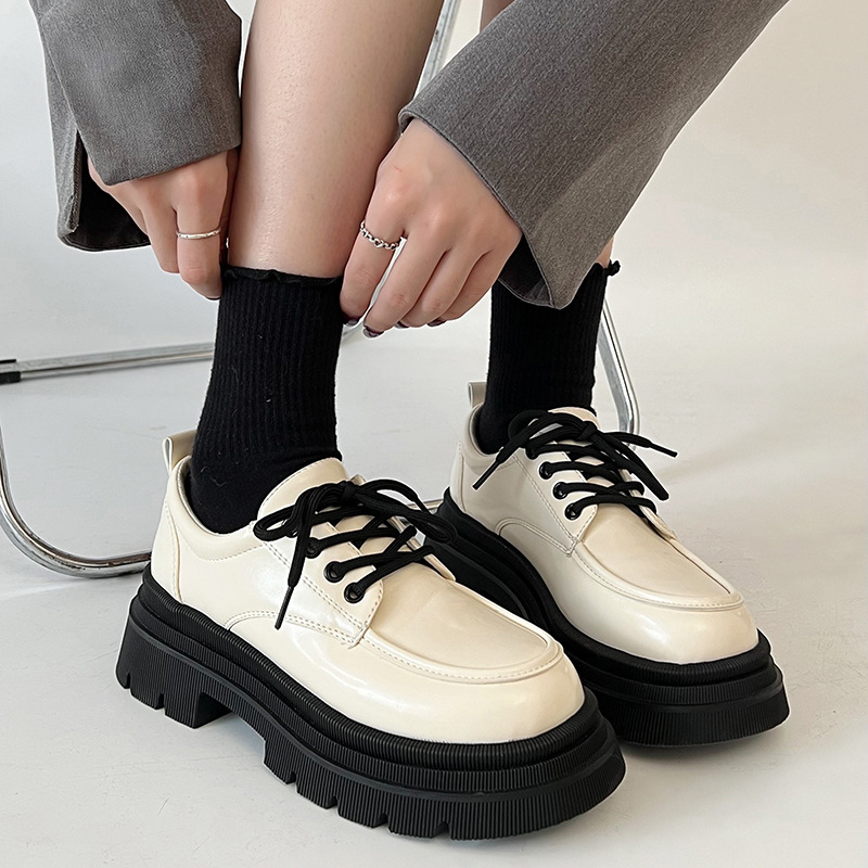 Giày oxford nữ đế cao 6cm JIN-HE270 bản da mềm vintage dễ phối đồ