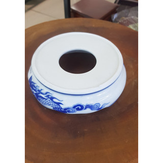 Chân kê bát hương thờ cúng men xanh trắng - Gốm Bát tràng