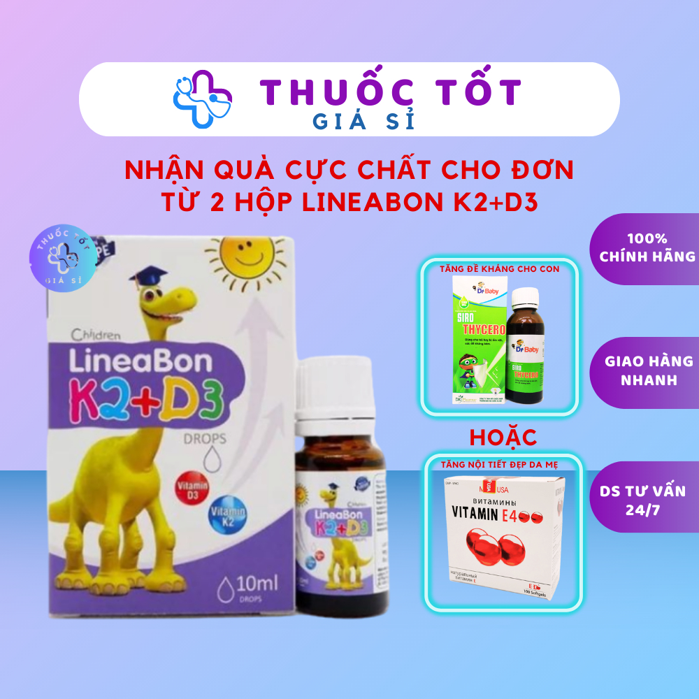 D3 K2 LineaBon 10ml - Vitamin tăng chiều cao cho bé K2 D3 Lineabon, d3k2mk7,tăng hấp thu canxi, phát triển chiều cao