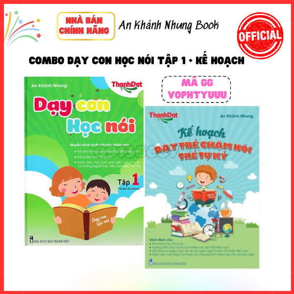Combo dạy con học nói tập 1 và kế hoạch dạy trẻ chậm nói, trẻ tự kỷ