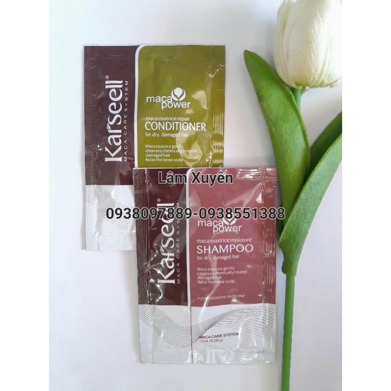 Gội xả Karseell 15ml 🔥 CHÍNH HÃNG 🔥 Giúp phục hồi hư tổn bổ sung chất dinh dưỡng độ ẩm cho tóc manh đến mái tóc mềm mượt