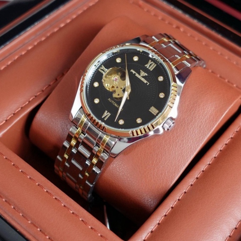 Đồng Hồ Nam Cơ Automatic Fngeen JAPAN WATCH Lộ Cơ 2 Mặt Kiểu Dáng Sang Trọng Tinh Xảo Dây Thép Không Gỉ