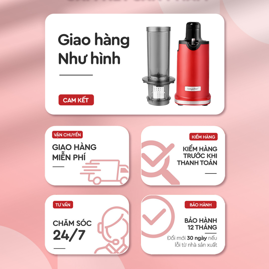 MÁY ÉP CHẬM MINI 3S LAZYCHEF - THÁO LẮP TRONG 3 GIÂY, BẢO HÀNH 12 THÁNG