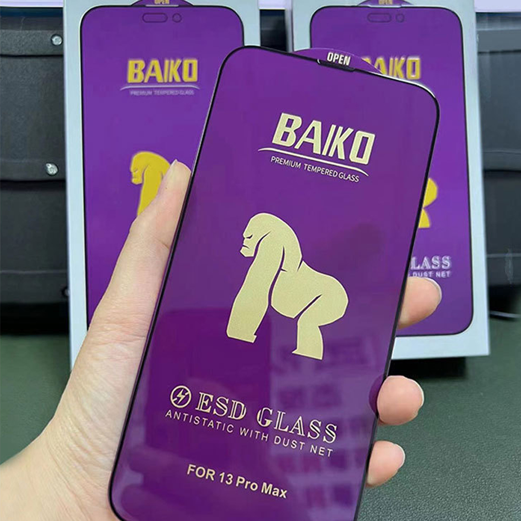 Kính cường lực Baiko tím ESD iPhone 15 Promax 13 pro 14 Pro max XR 11 7Plus 8plus 14Plus 13Pro max 11Pro max 12Pro max