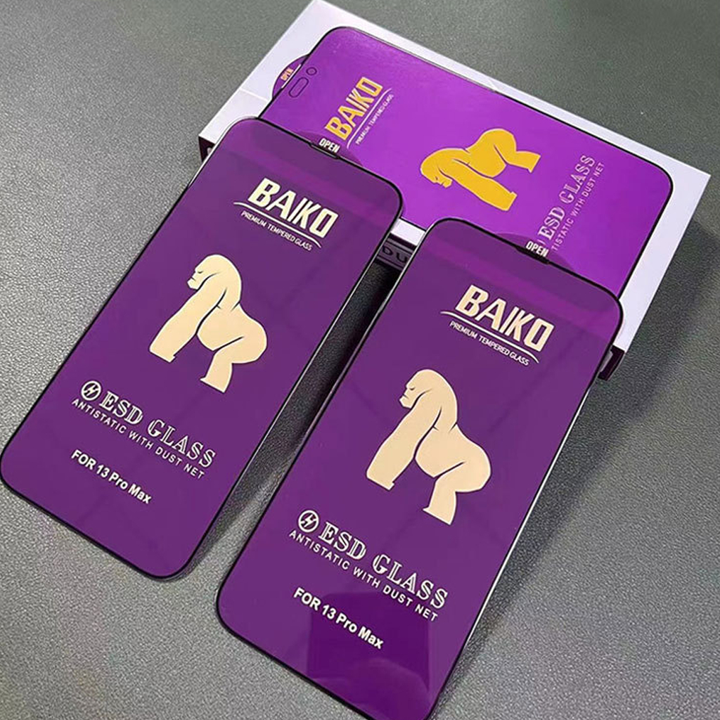 Kính cường lực Baiko tím ESD iPhone 15 Promax 13 pro 14 Pro max XR 11 7Plus 8plus 14Plus 13Pro max 11Pro max 12Pro max
