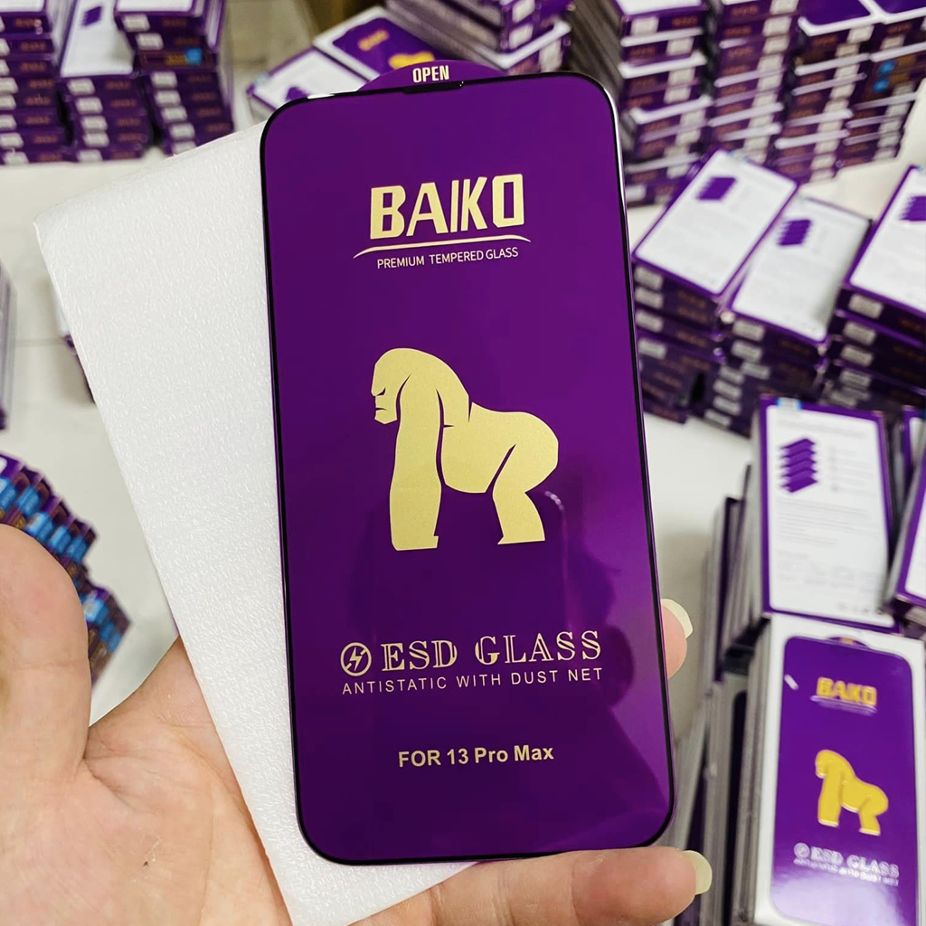 Kính cường lực Baiko tím ESD iPhone 15 Promax 13 pro 14 Pro max XR 11 7Plus 8plus 14Plus 13Pro max 11Pro max 12Pro max