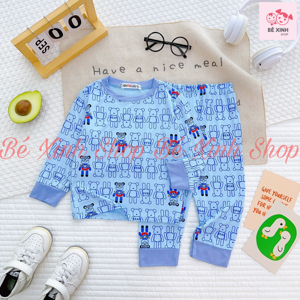 Bộ Quần Áo Tay Dài Cho Trẻ Em Bé Trai Bé Gái 8-18kg Bé_Xinh_Shop[Sale Khủng] Set Đồ Bộ Thun Lạnh Cho Bé Trai Gái DÀI THU