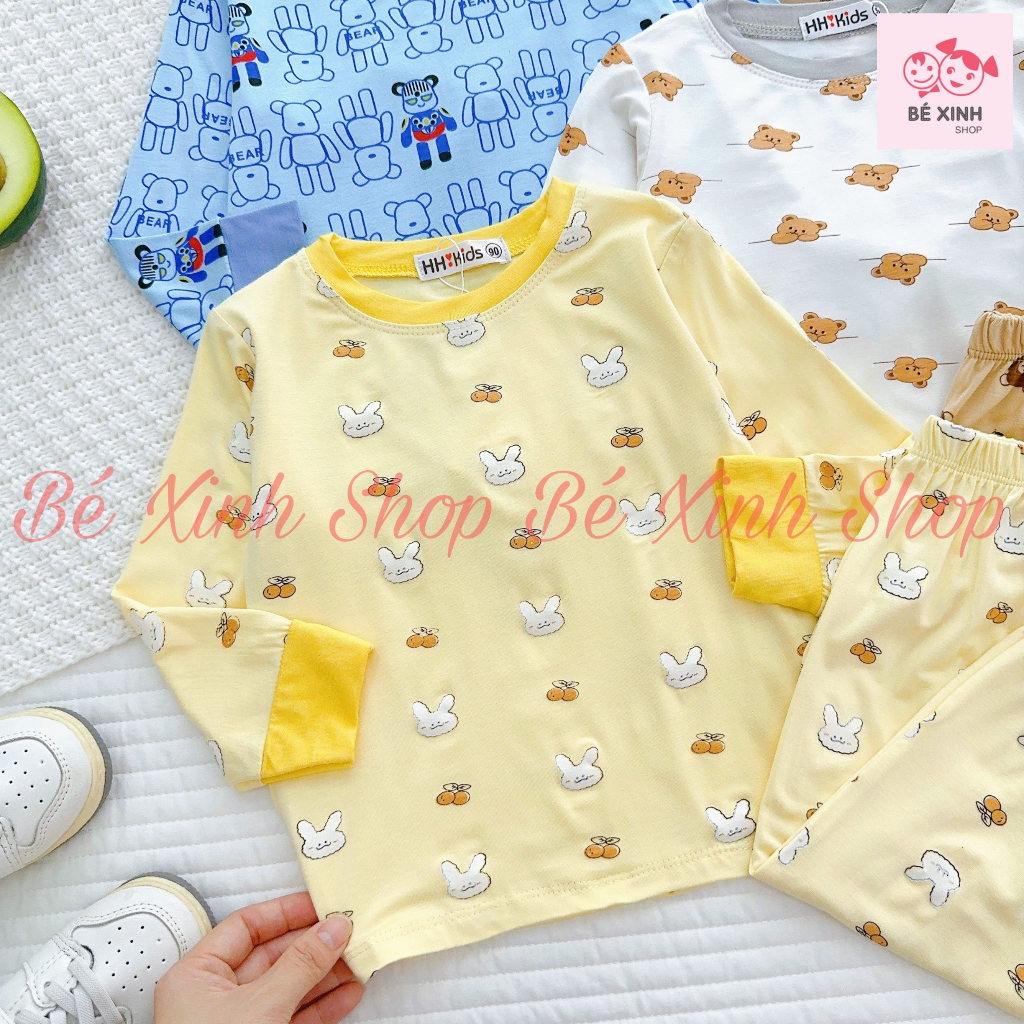 Bộ Quần Áo Tay Dài Cho Trẻ Em Bé Trai Bé Gái 8-18kg Bé_Xinh_Shop[Sale Khủng] Set Đồ Bộ Thun Lạnh Cho Bé Trai Gái DÀI THU