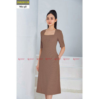Đầm Suông 𝐂𝐀𝐑𝐃𝐈𝐍𝐀 Dáng A Chất Liệu Tăm Lạnh Cổ Vuông Tay Lỡ Cao Cấp 3VAD01