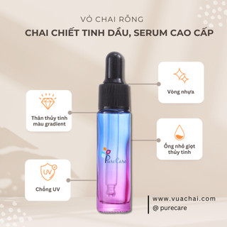 Chai thủy tinh grandient bóp giọt 10ml cao cấp, chiết nước hoa, tinh dầu serum