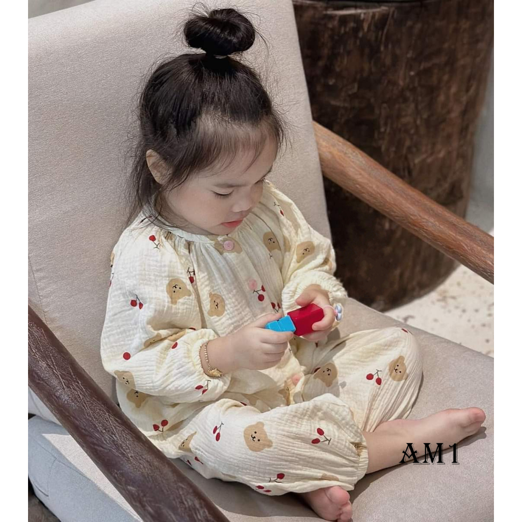 (10-20kg) Đồ bộ quần áo dài tay bé gái - Bộ pijama bé gái QATE806 TB178 TB368