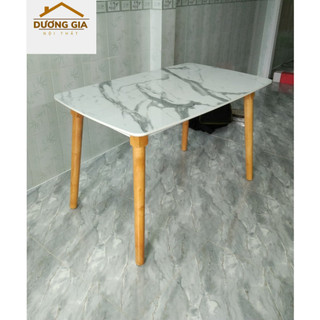 Bàn ăn giả đá, bàn ăn gỗ không ghế, bàn ăn 1m2 x 75cm