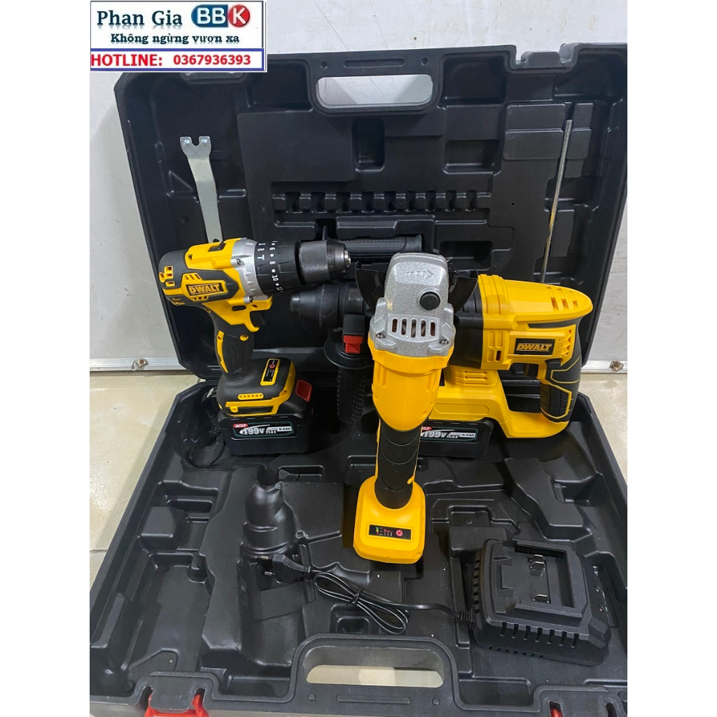 COMBO 3 MÁY KHOAN BÊTONG, CĂT ,KHOAN  ĐA NĂNG CHUYÊN DỤNG CHÂN PIN PHỔ THÔNG PIN 15CELL SIÊU KHỎE, SIÊU BỀN.