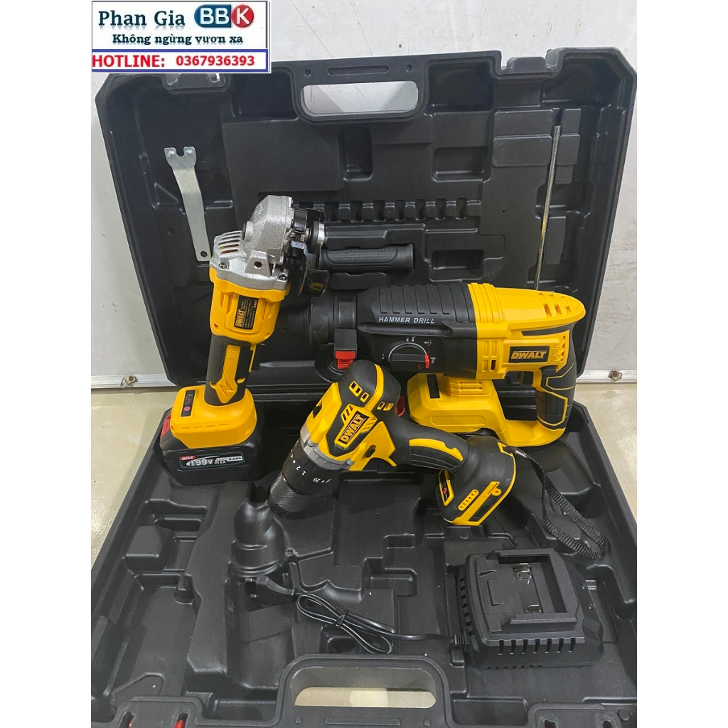 COMBO 3 MÁY KHOAN BÊTONG, CĂT ,KHOAN  ĐA NĂNG CHUYÊN DỤNG CHÂN PIN PHỔ THÔNG PIN 15CELL SIÊU KHỎE, SIÊU BỀN.