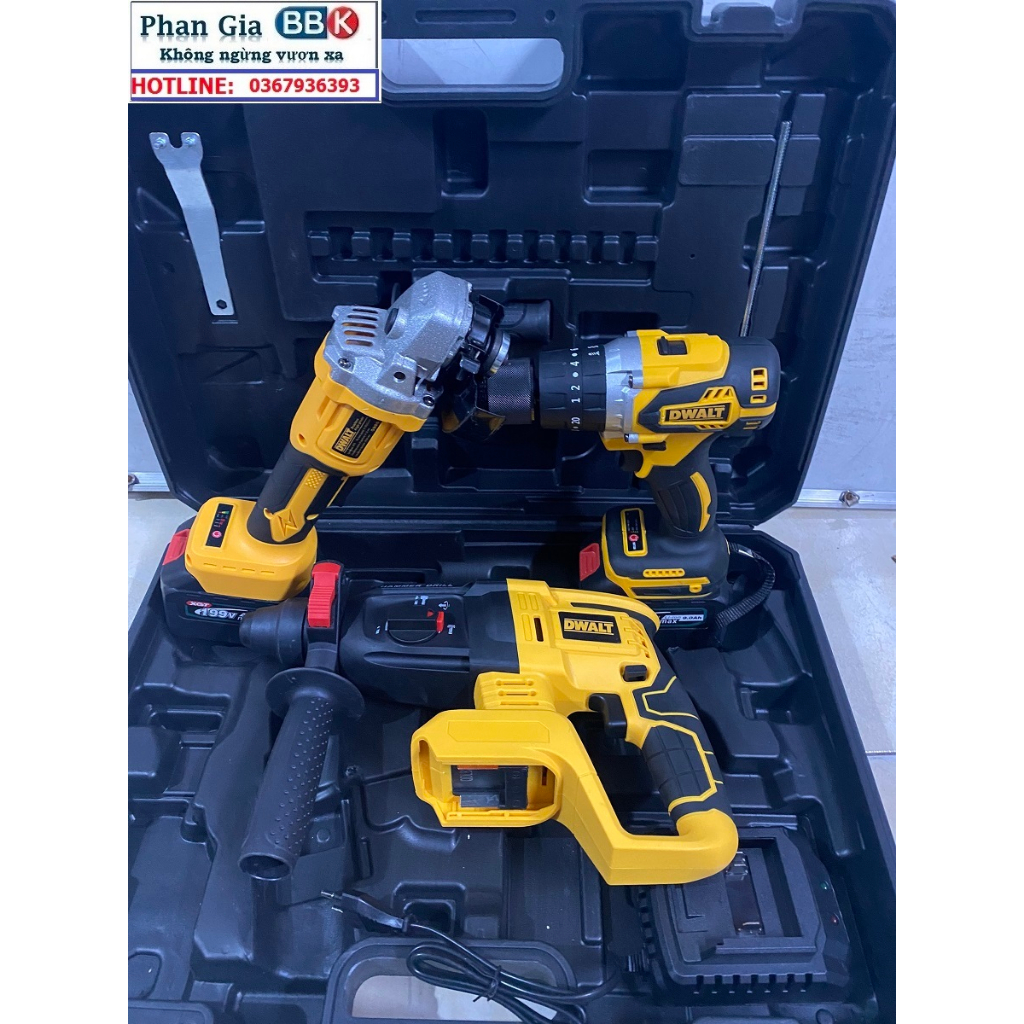 COMBO 3 MÁY KHOAN BÊTONG, CĂT ,KHOAN  ĐA NĂNG CHUYÊN DỤNG CHÂN PIN PHỔ THÔNG PIN 15CELL SIÊU KHỎE, SIÊU BỀN.