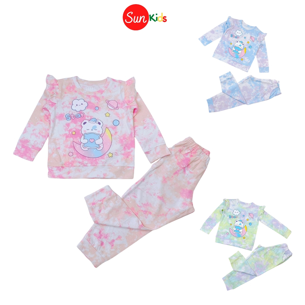 Bộ thu đông cho bé gái, đồ bộ thun bé gái chất cotton mềm mát, size 3-11 tuổi - SUNKIDS