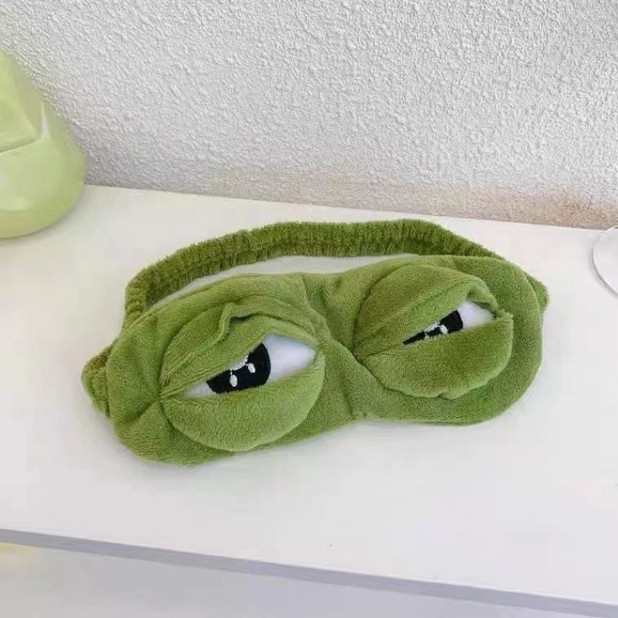 Băng đô rửa mặt cài tóc hình ếch vải nhung co dãn 3D kiêm miếng bịt mắt cute ngộ nghĩnh cho nam và nữ Sumio_offical