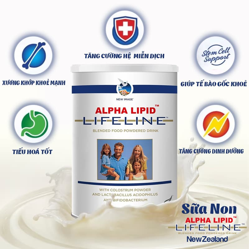 Mua 2 tặng 1 Sữa non Alpha Lipid Lifeline 450gr New Zealand giúp chăm sóc sức khỏe toàn diện Date 2025 Chính Hãng