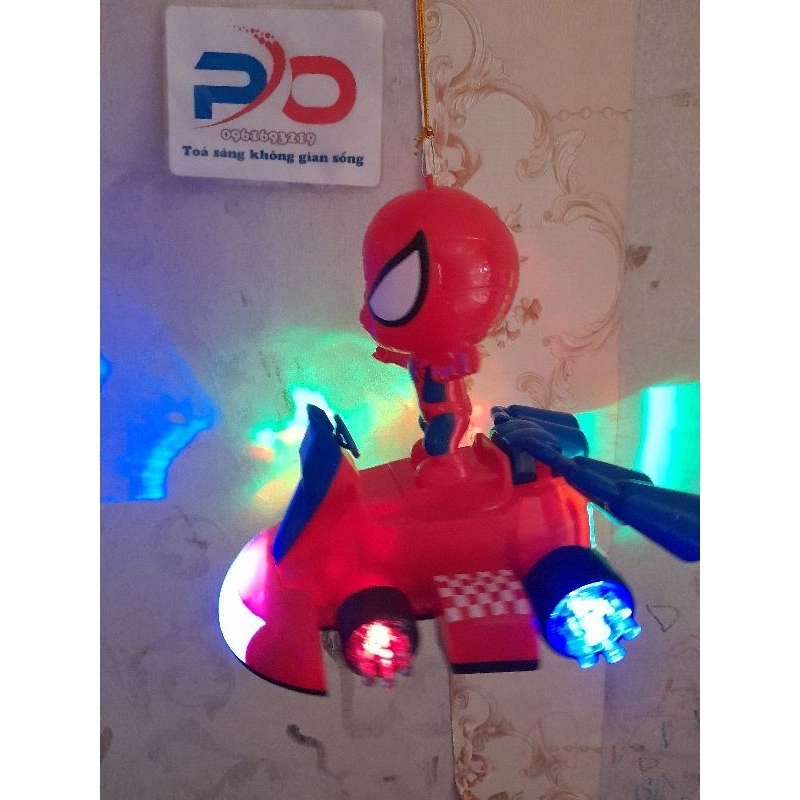 Đồ chơi âm nhạc, đồ chơi trung thu, đèn lồng trung thu siêu nhân TO nhện phát sáng đèn nhạc xoay 360 di chuyển linh hoạt