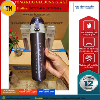 Bình giữ nhiệt lock&lock vacuum bottle 500ml lhc6800 fu giữ nhiệt lâu, inox 304 an toàn cho sức khoẻ, màu sắc trẻ trung