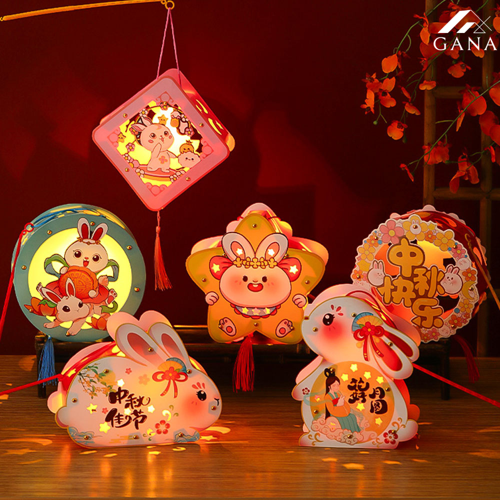 Đèn lồng Trung Thu 2023 decor cầm tay hình Thỏ ngọc Handmade Hot Trend 2023.
