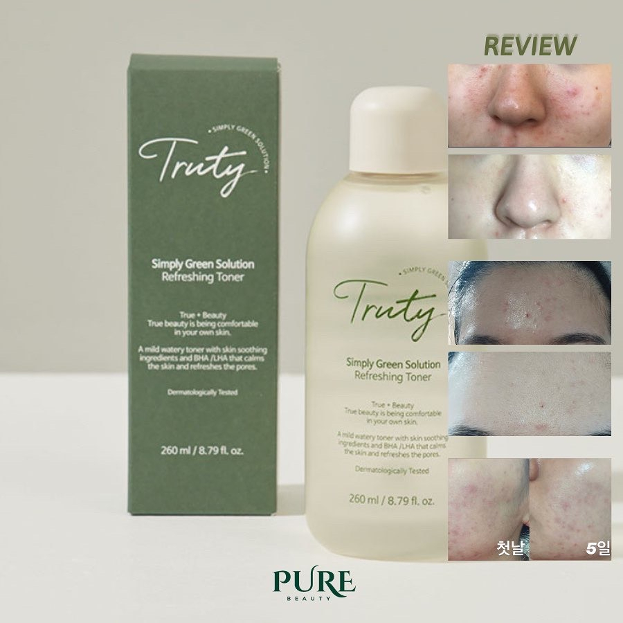 Măng tây baby - TONER PHỤC HỒI DA TRUTY SIMPLY GREEN SOLUTION REFRESHING TONER