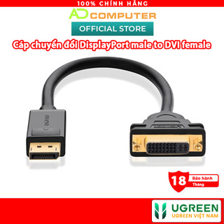 Cáp chuyển đổi displayport male to dvi female - dài 15cm - ugreen 20405 -