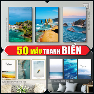 TRANH BIỂN CÓ KHUNG, tranh decor phòng khách, phòng ngủ, cầu thang, phòng bếp