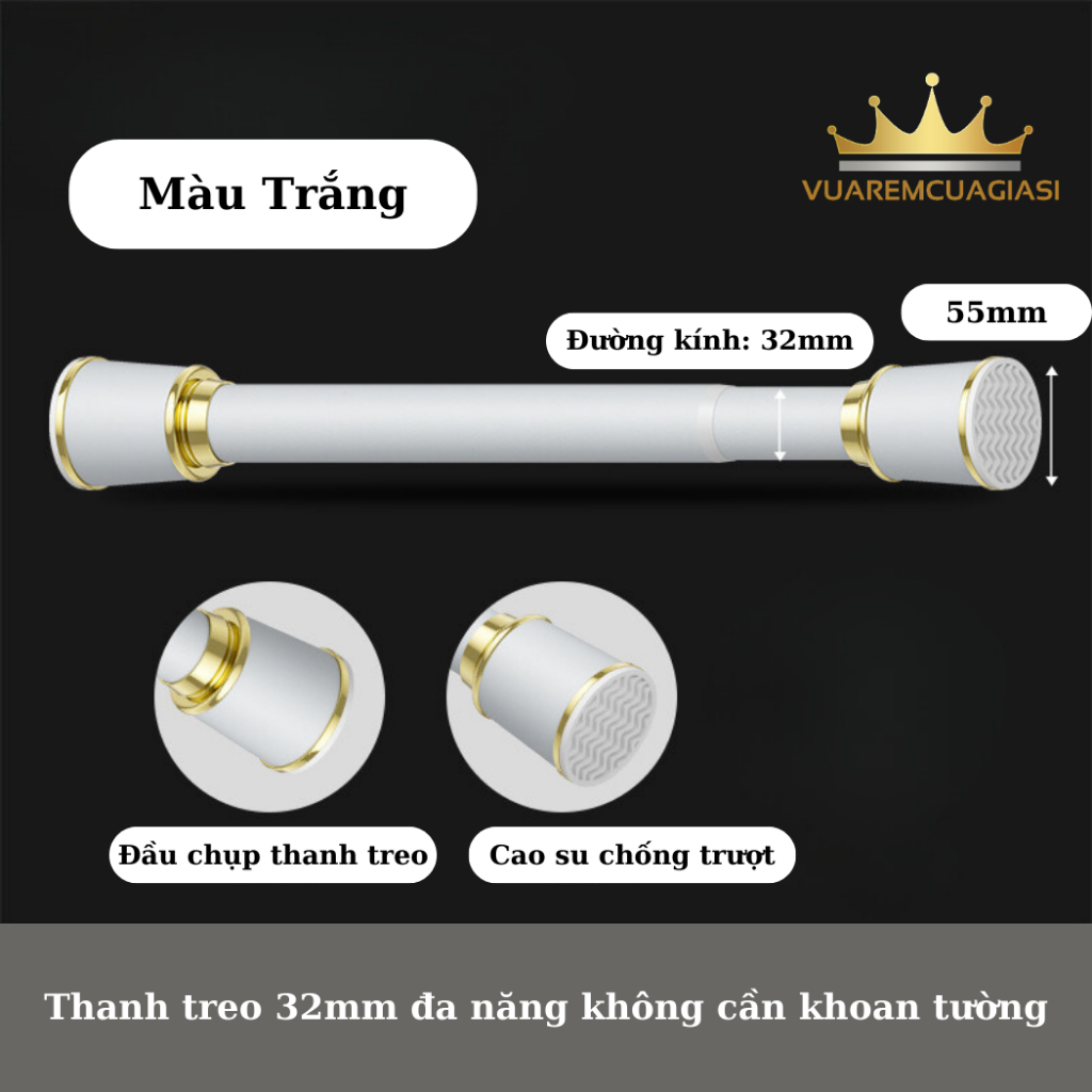 Thanh treo không cần khoan tường cao cấp,2 thép không gỉ, thanh treo La Mã, treo rèm, treo quần áo, treo rèm ngăn phòng