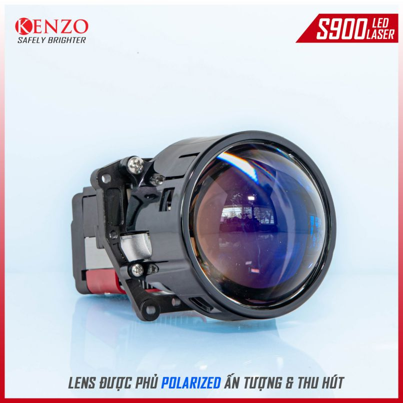 Đèn pha bi led lazer độ sáng khủng Kenzo S900 80W, pha cầu led xe ô tô và xe máy tản nhiệt làm mát nhanh