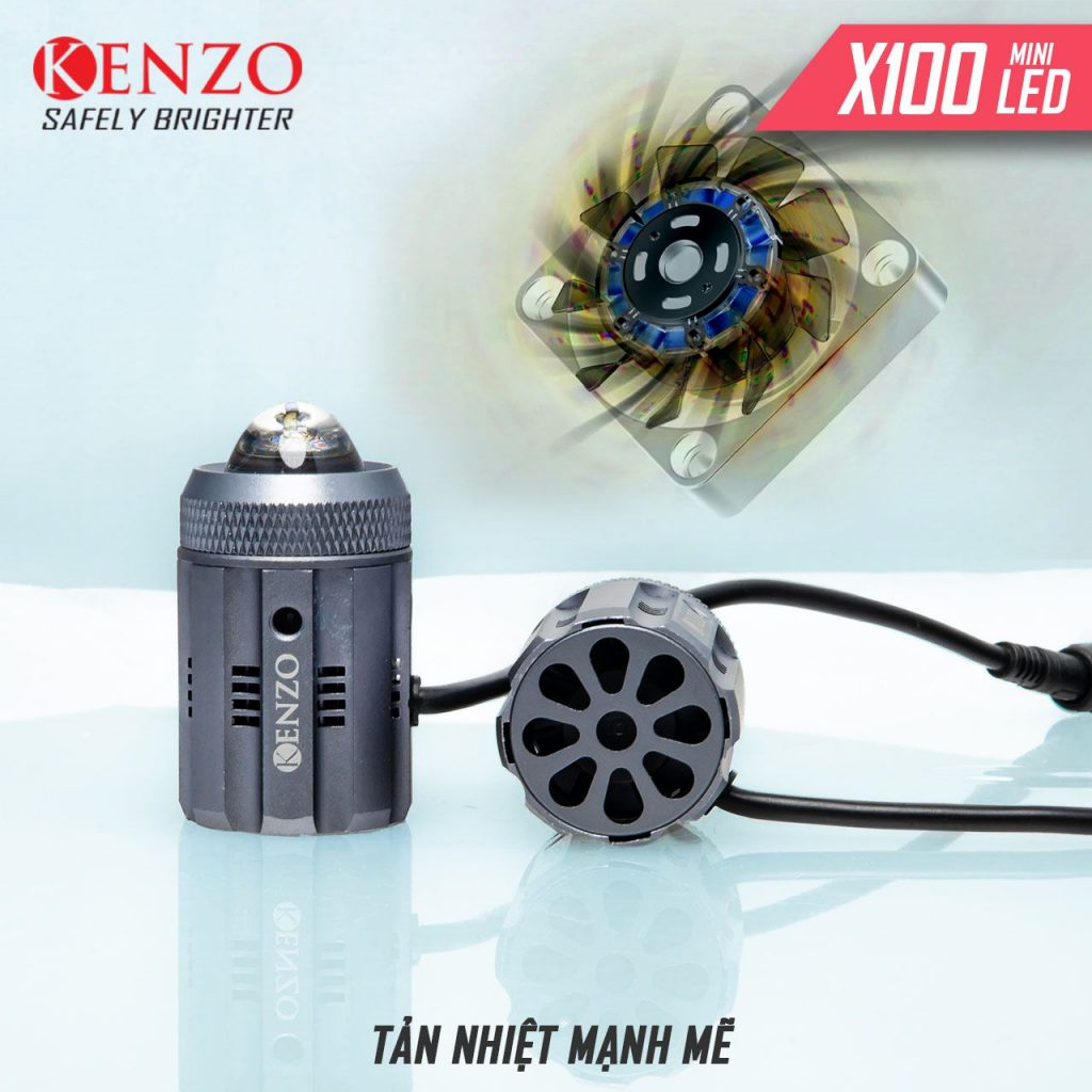 Đèn bi led mini Kenzo X100 V3.0 18W kích thước nhỏ gọn, chống nước tiêu chuẩn IP68