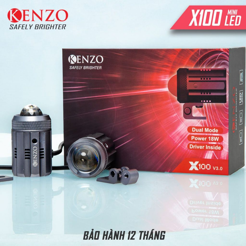 Đèn bi led mini Kenzo X100 V3.0 18W kích thước nhỏ gọn, chống nước tiêu chuẩn IP68
