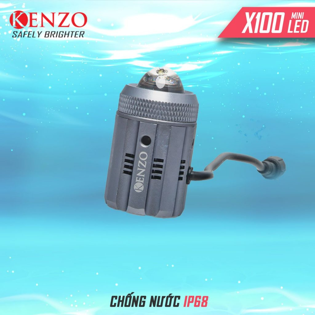 Đèn bi led mini Kenzo X100 V3.0 18W kích thước nhỏ gọn, chống nước tiêu chuẩn IP68
