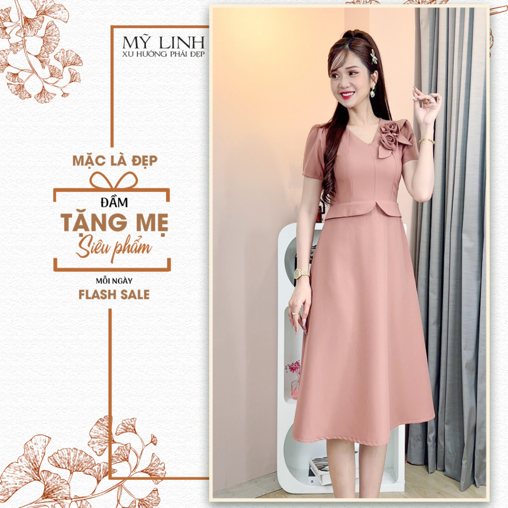 (HT 1787) Đầm công sở dáng dài thanh lịch sang trọng, siêu thanh lịch thời trang nữ