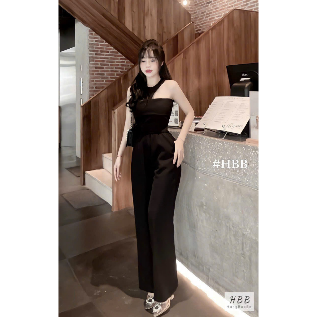 [New Sales 2024] Jumpsuits nữ đồ bay dài Cúp ngực cổ mũi thuyền chất vải cotton lạnh